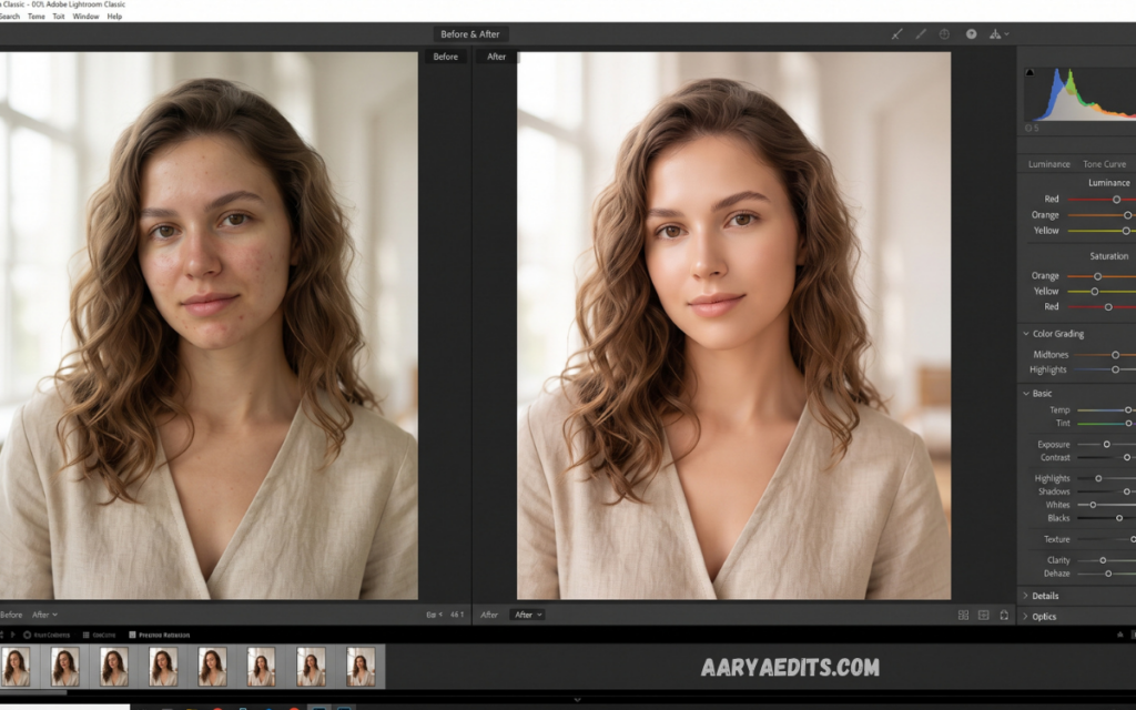 Lightroom Skin Tone Editing